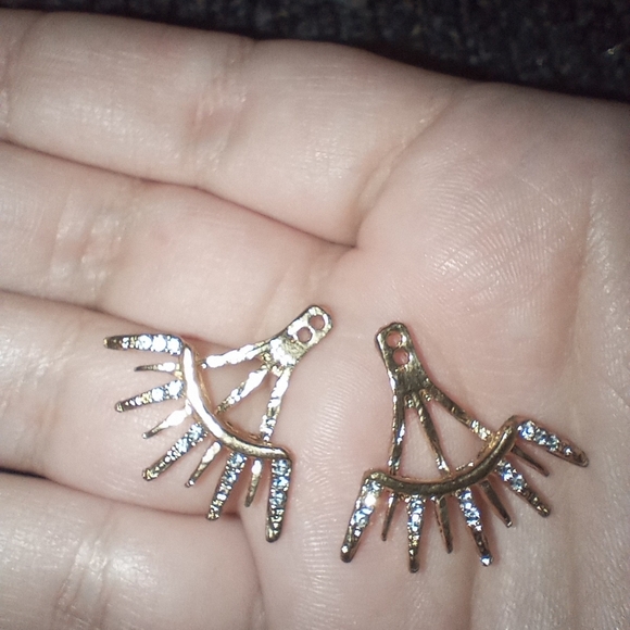 Faux Pearl Earrings w/Gorgeous Bling Earrings Jackets - Picture 10 of 12